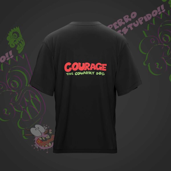 Camiseta CORAJE, EL PERRO COBARDE negra - Image 2