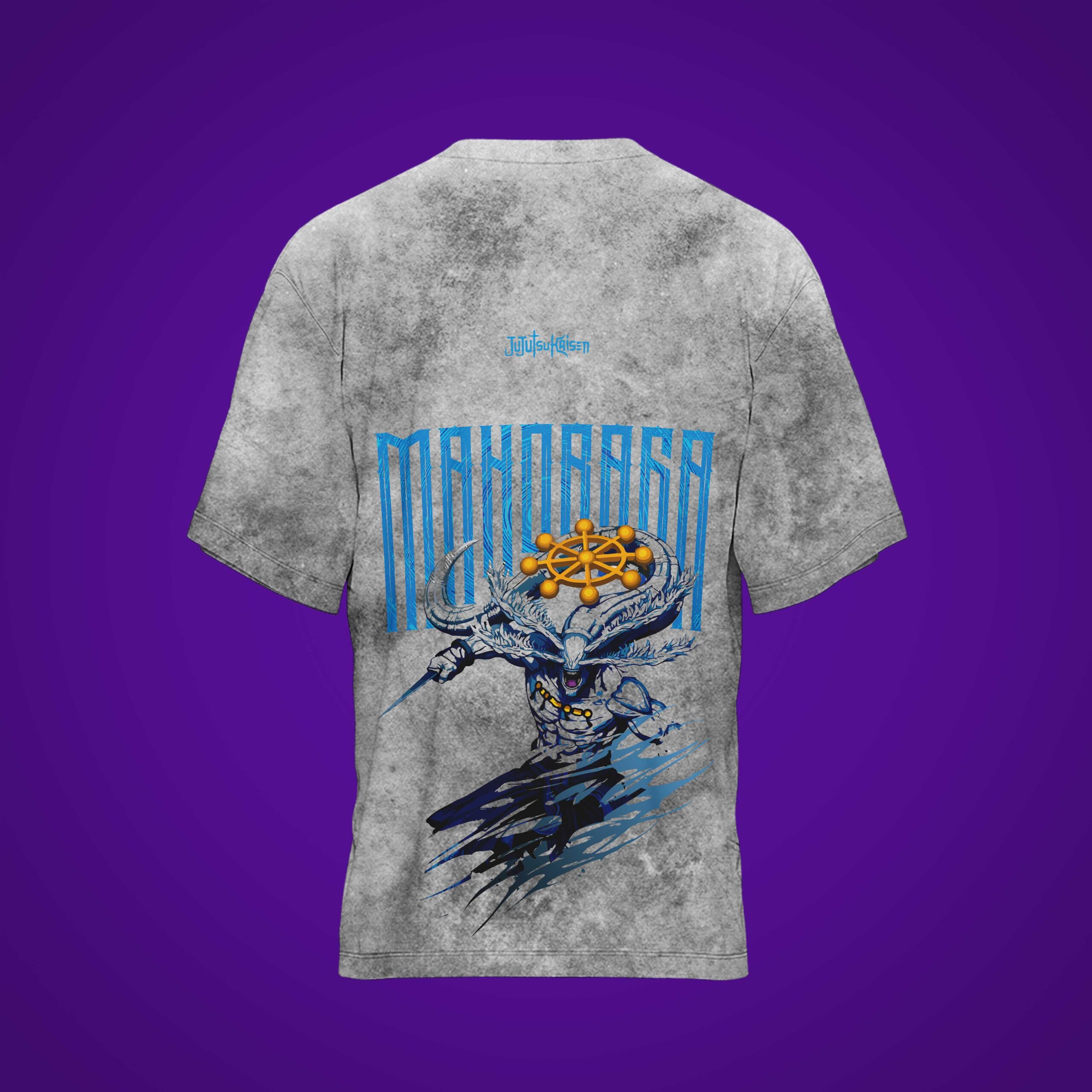 Camiseta MAHORAGA Jujutsu Kaisen ACID WASH Oversize